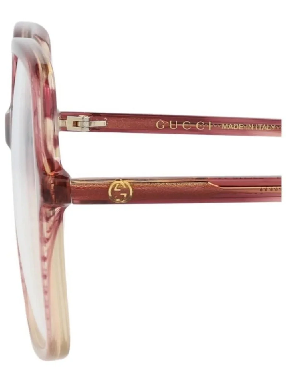 New Gucci Womens Square/Rectangle Red Red Transparent Fashion Designer Eyeglasse